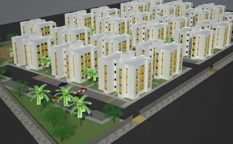 Em frente a Praia das Arnos serão constuídos 368  apartamentos divididos em 23 blocos de 4 andares