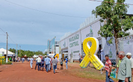 Campanha Maio Amarelo está presente com adesivaço e entrega de laços na Feira de Tecnologia Agropecuária