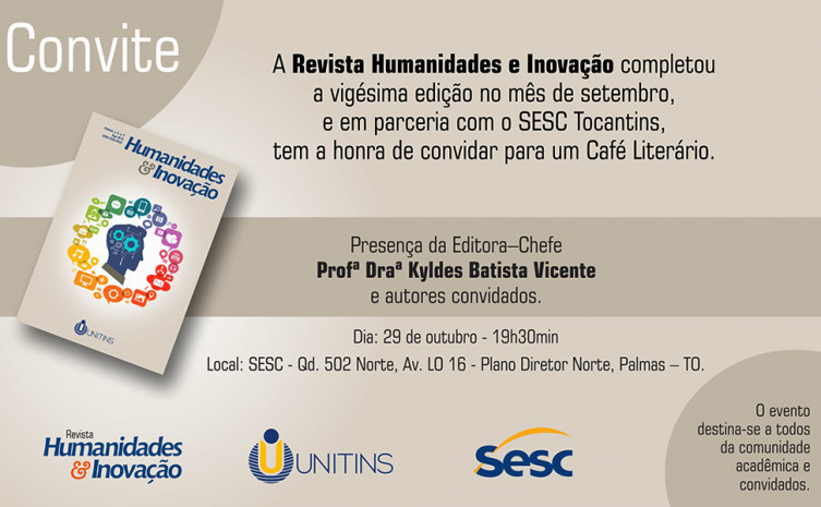 Evento, que ocorre no Centro de Atividades do Sesc em Palmas, Tem entrada franca