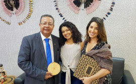 Adetuc recebe visita da cineasta Eva Pereira e da atriz Giselle Itié para tratar sobre projeto de uma série promocional do Turismo