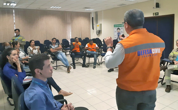 O tenente-coronel Primo participou do Workshop, levando o tema sobre o Plano de Contingência