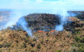 Força tarefa atua no combate do fogo na Serra do Lajeado