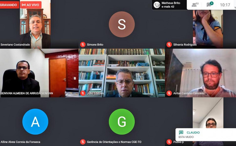 Videoconferência contou com expositores da Controladoria, Tribunal de Contas e Universidade Federal do Tocantins 