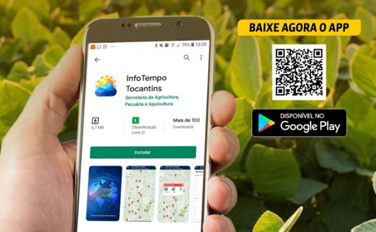 Governo disponibiliza um aplicativo, InfoTempo Tocantins, que contém informações meteorológicas e agroclimáticas do Estado