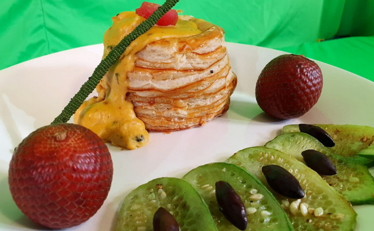 Prato servido para degustação no Festival, a base, barú, e pimenta de macaco