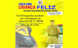 Polícia Militar realiza campanha de arrecadação de brinquedos em Palmas