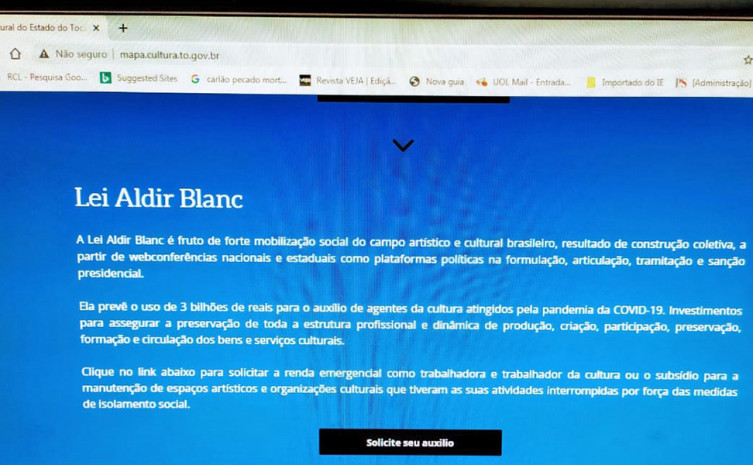 Para solicitar o auxílio é preciso fazer o cadastro no Mapa da Cultura no Mapa