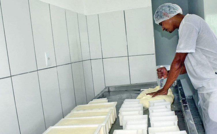 Produção de queijo artesanal com orientação do SIM 
