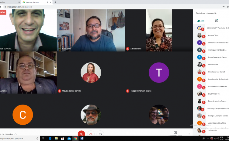 Reunião em ambiente virtual sobre Startup apresentado pelo Finep