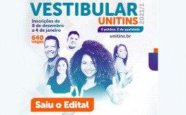Prazo de inscrições para o Vestibular Unitins encerra nesta segunda-feira, 11
