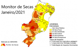 Meio Ambiente divulga dados do Monitor de Secas de janeiro de 2021