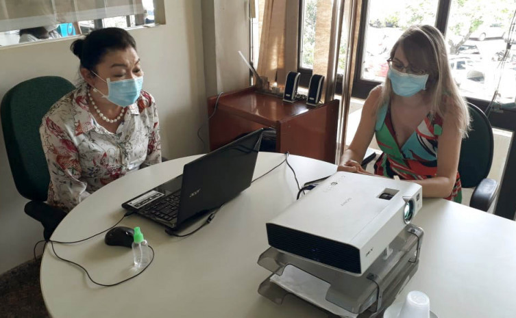 A secretária da Semarh, Miyuki Hyashida conversou com os participantes sobre os benefícios do ICMS Ecológico
