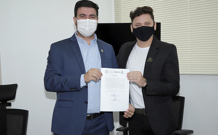 Reitor Augusto Rezende e o novo diretor do Câmpus Palmas, Ulisses Cunha 