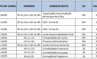 Egefaz divulga calendário de cursos para abril e maio