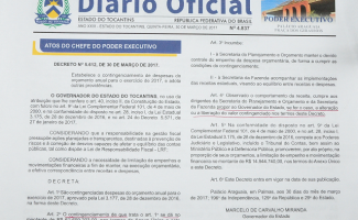 Governo do Estado decreta contingenciamento  de despesas do orçamento 2017