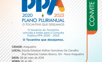 Municípios do Bico do Papagaio debaterão assuntos do PPA 2020-2023 em Araguatins