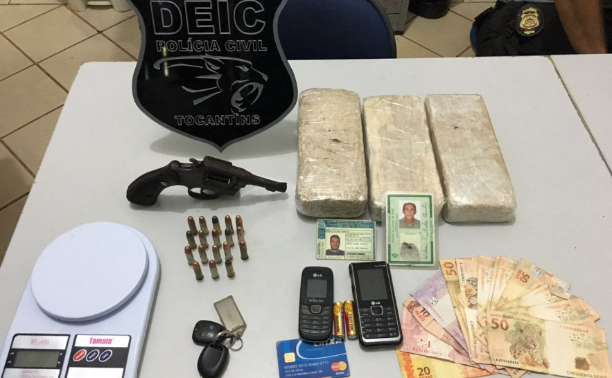 Drogas, dinheiro e arma de fogo são apreendidos pela DEIC/SUL em Gurupi
