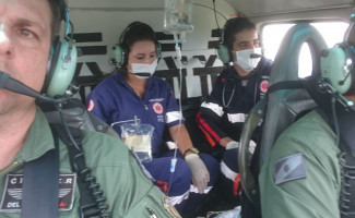 CIOPAER efetua remoção aeromédica e auxilia forças de segurança nas buscas a assaltantes no interior do Estado