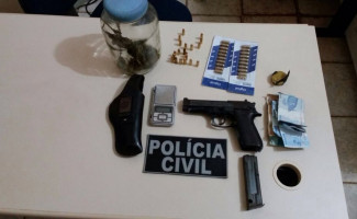 Polícia Civil prende suspeito por tráfico de drogas e porte ilegal de arma de fogo em Dianópolis 