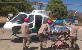 Helicóptero do CIOPAER/TO auxiliar no resgate de feridos em acidente no Mirante de Taquaruçu