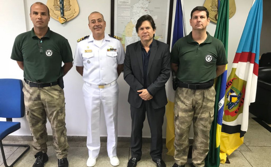 Secretário da Segurança Pública, em exercícios,  Abizair Paniago recebe comandante da Capital Fluvial Tocantins-Araguaia 