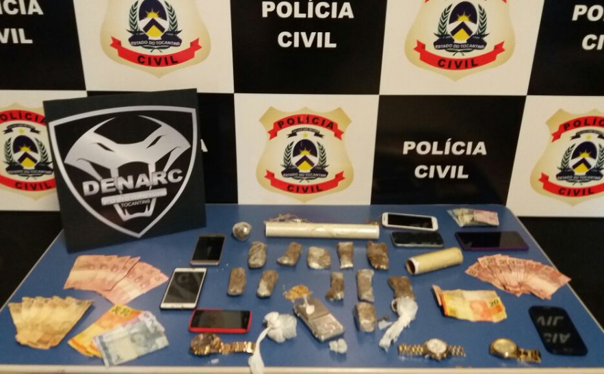 Polícia Civil apreende drogas e dinheiro em poder de suspeitos por tráfico em Palmas 