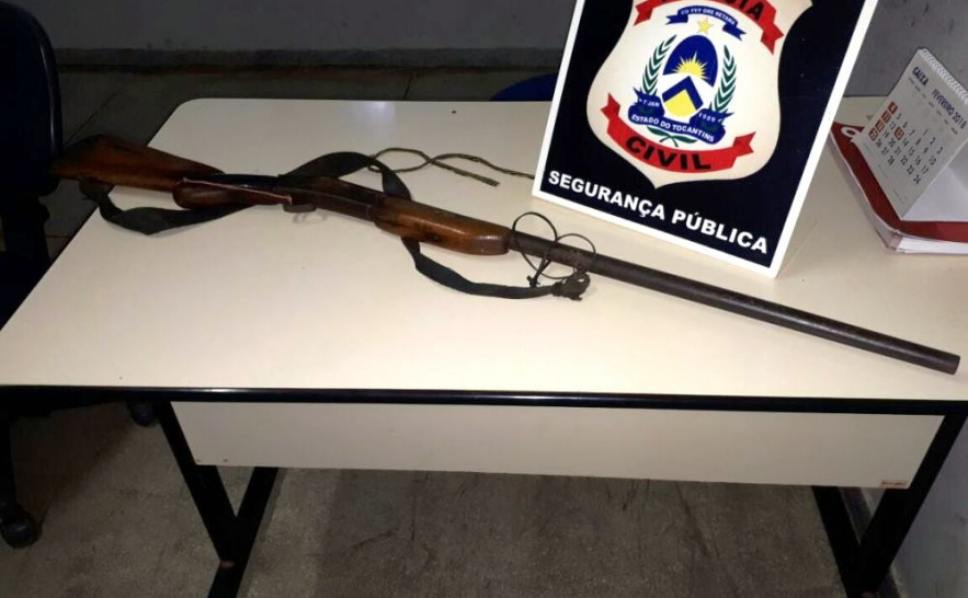 Arma de fogo apreendida pela Polícia Civil em Miracema
