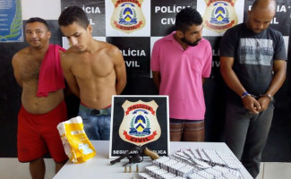 Polícia Civil prende quatro suspeitos por tráfico de drogas e outros crimes no norte do Estado 