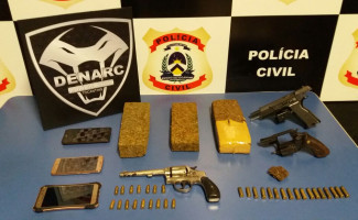 Polícia Civil prende suspeitos por tráfico e aprende drogas e armas de fogo em Palmas 