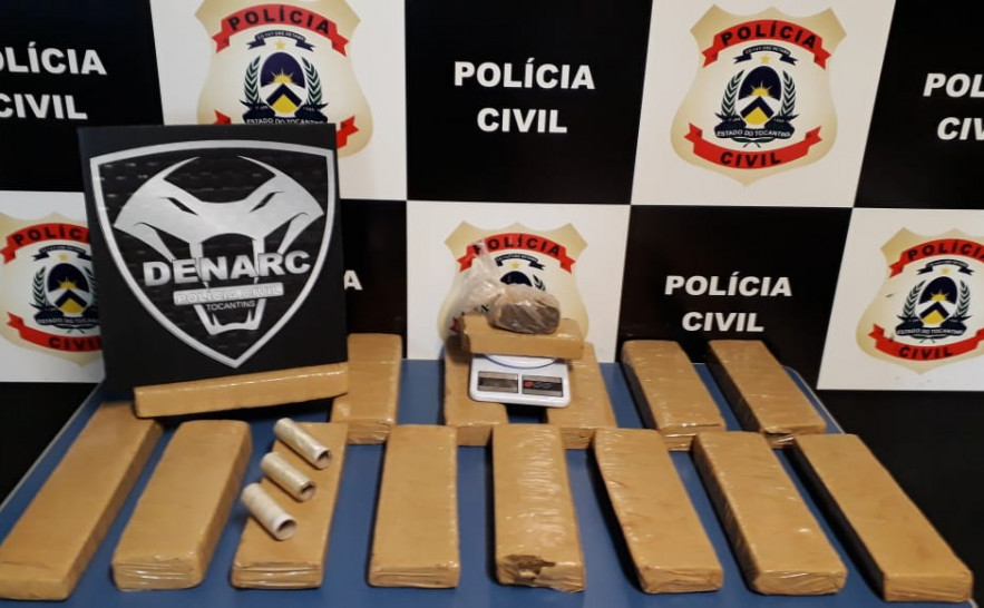 Drogas apreendidas pela Denarc durante operação em Palmas 