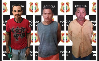 Polícia Civil e Militar prendem três suspeitos por crimes diversos no interior do estado 