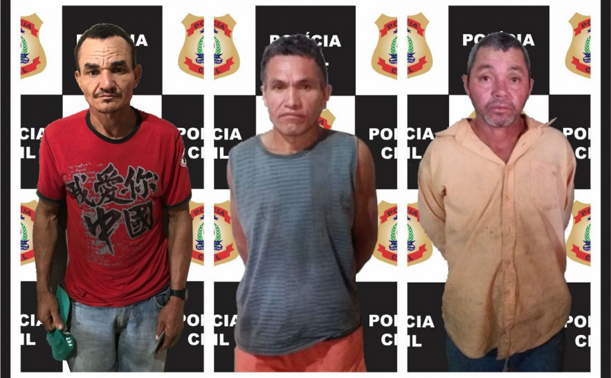 Polícia Civil e Militar prendem três suspeitos por crimes diversos no interior do estado 