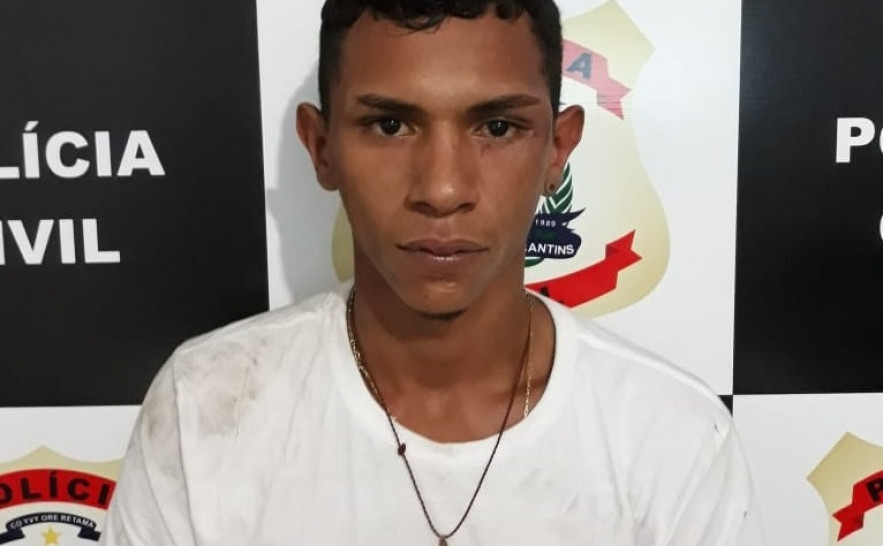 Bruno da Silva Luz foi preso pela Polícia Civil por roubo qualificado em Miracema do TO 