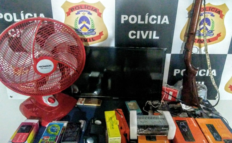 Bens recuperados pela Polícia Civil e Militar em Cristalândia