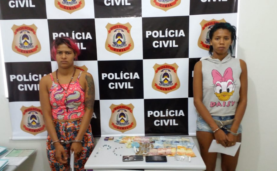 Krícia (e) e Ingrid (d) possuem passagem pela Polícia por roubo e tráfico. Ingrid participou de assassinato do jornalista Matheus Júnior..jpeg