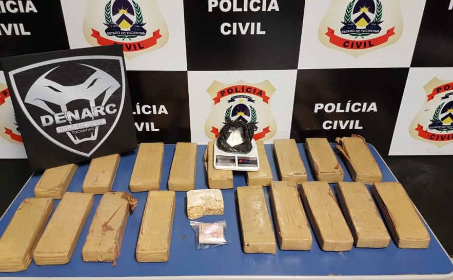 Drogas apreendidas pela Polícia Civil em Palmas 