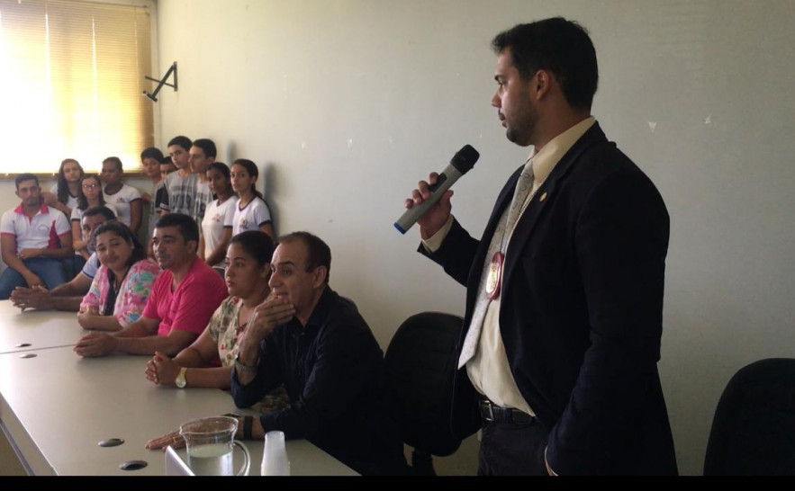 Delegado Bruno Baeza presidiu a audiência..jpeg