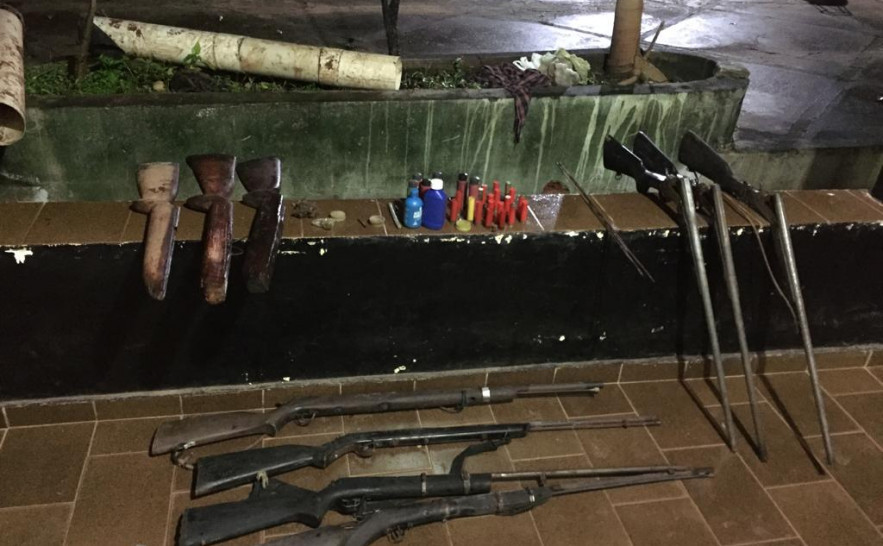 Armas apreendidas pela Polícia Civil de propriedade dos autores 