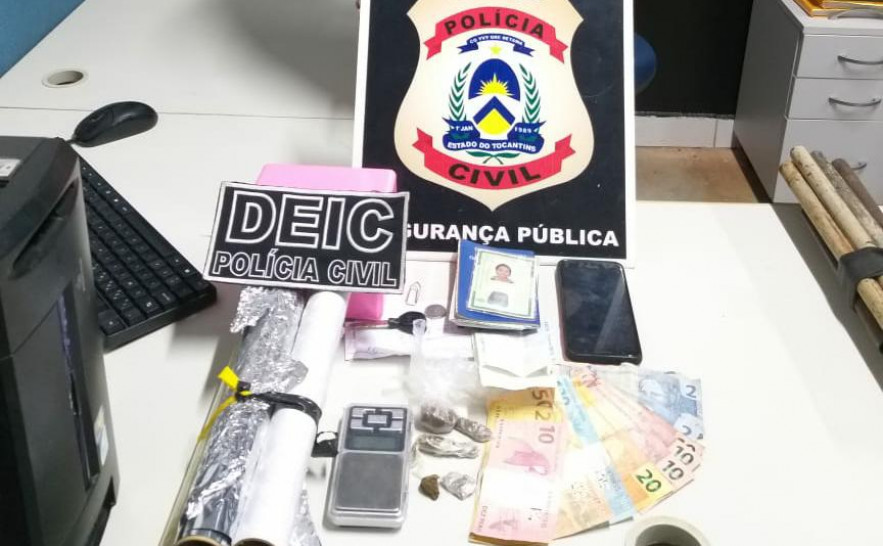 Bens, armas e drogas apreendidas com casal de vizinhos pela Polícia Civil em Araguaína
