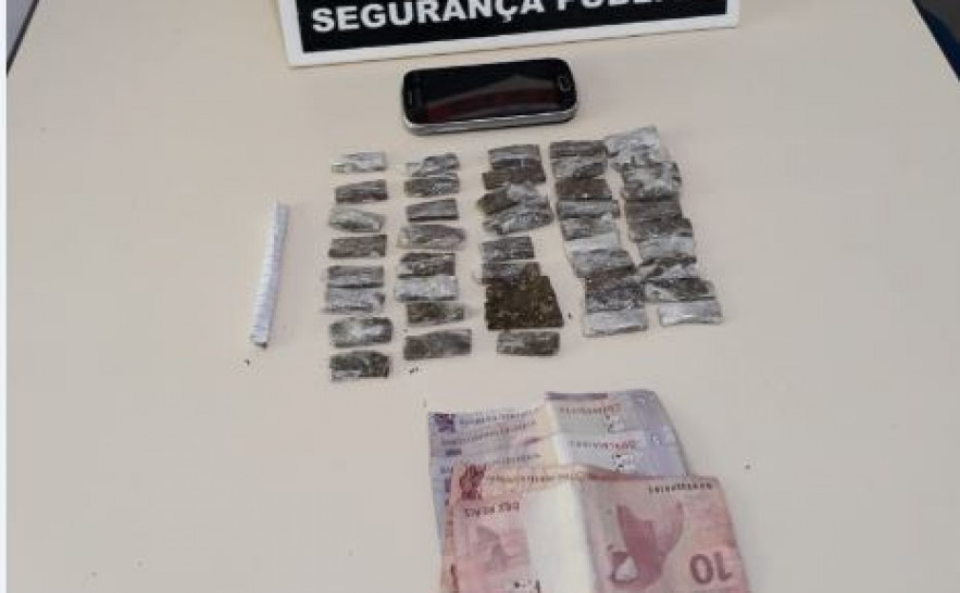 Porções de drogas apreendidas pela Polícia Civil em Miracema do Tocantins