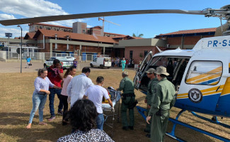 Duas crianças vítimas de acidente de trânsito no Sudeste do Tocantins são resgatadas pela aeronave da Segurança Pública