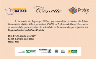 Encerramento dos projetos Mulheres da Paz e Proteção de Jovens em Território Vulnerável acontece nesta quarta-feira em Gurupi