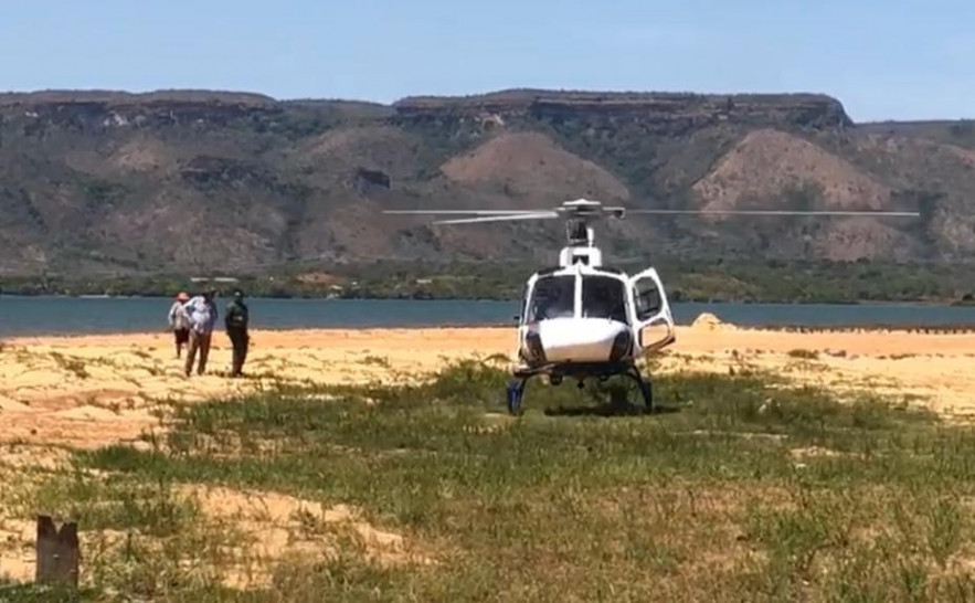 Aeronave da Segurança Pública atua no resgate a turistas no Lago de Palmas 