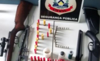 Armas de fogo são apreendidas pela Polícia Civil no interior do Estado