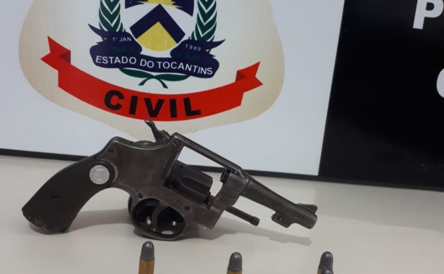 Arma de fogo apreendida pela Polícia Civil em Palmas 