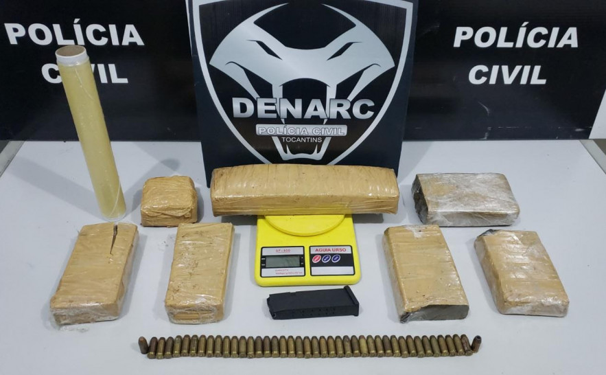 Drogas e munições apreendidas pela Polícia Civil em Palmas 