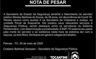 Nota de Pesar - Servidor da Seciju