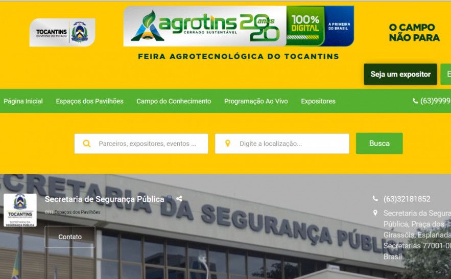Segurança Pública participa da Agrotins 2020 100% Digital com informações sobre segurança na internet e passo a passo para usar a Delegacia Virtual
