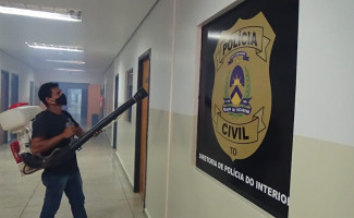 Sede da Segurança Pública na Capital passa por limpeza preventiva da Covid-19