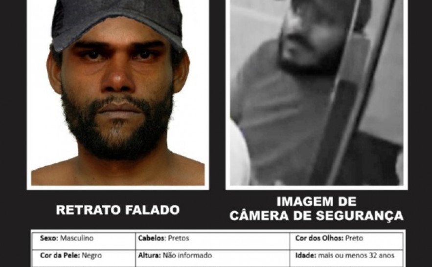 Retrato falado do suspeito do homícidio do servidor públic Luís Carlos Coelho